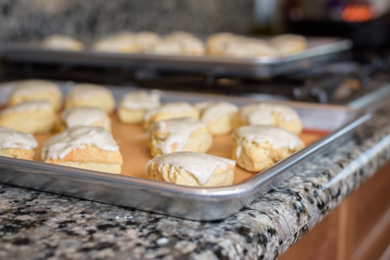 image of scoens on baking tray